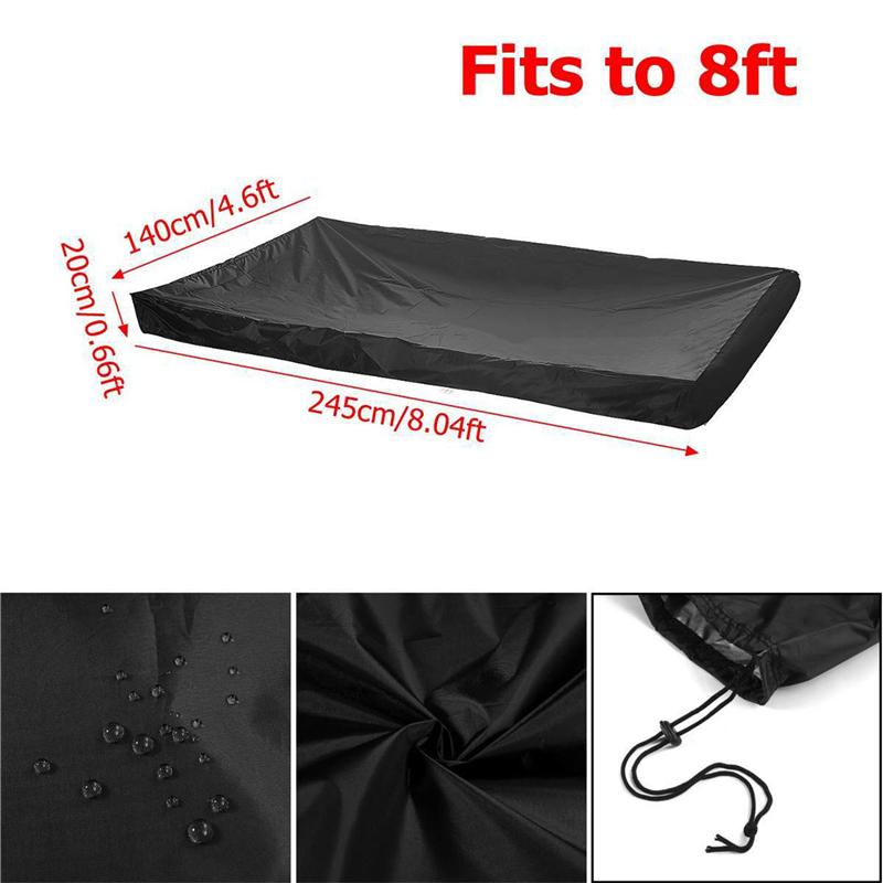 A34R 5Pcs 8Ft Billiard Pool Table Cover With Drawstring Durable Waterproof Table Cover For Rectangle Table, Black