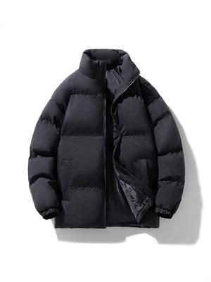 Men's 2025 Thick Padded Cotton Jacket - Loose Fit, Warm, Versatile Stand Collar Coat