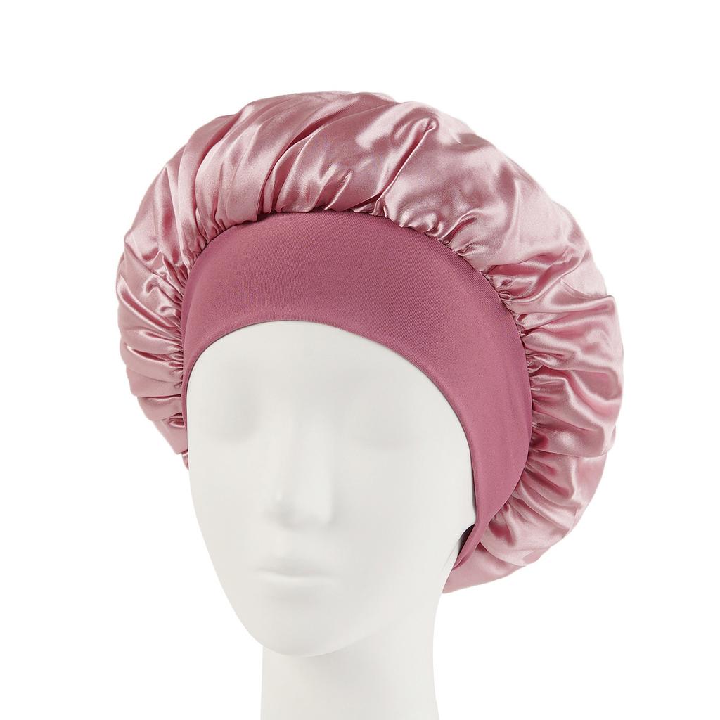 Wide Band Satin Sleep Cap Bonnet for Women Hair Care Curly Chemo and Postpartum 36 Colours