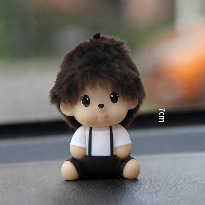 Mini figurky Monchhichi Roztomilé ozdoby Monchchi na stůl Sedící Monkiki Dekorace na palubní desku Model figurky Dětské dárky