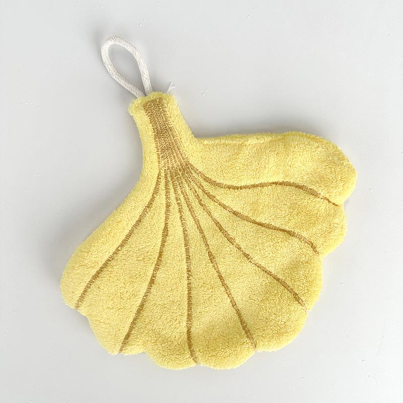 

Leaf-Shaped Hanging Hand Towel Soft Coral Fleece Tea Towels Super Absorbent Bath & Kitchen Towel Decorative Handkerchief