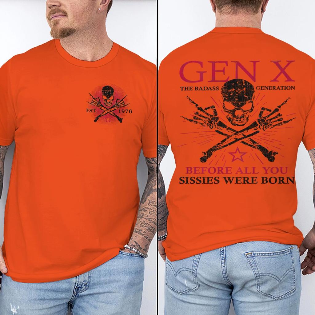 Est 1976 Vintage Gen X Magliette Grafiche Unisex Unisex Divertenti Stampa Generazione X Top Manica Corta Girocollo Maschile Streetwear