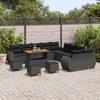 Garden Sofa Set 14 pcs Black Poly Rattan