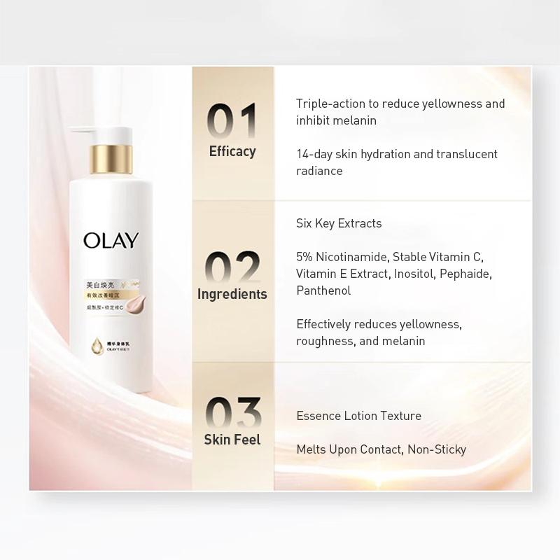 Olay BODY LOTION Brightening Body Lotion Specially Formulated Blend Delivers Deep Penetration and Rapid Absorption 520ml