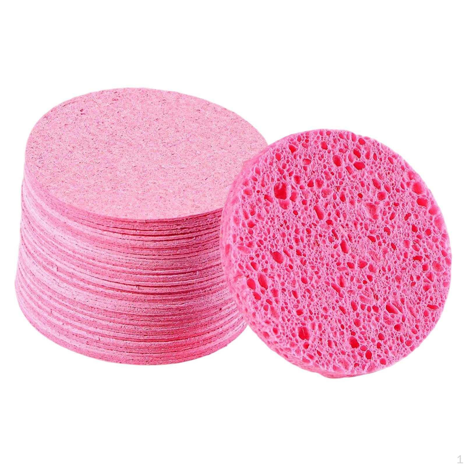 

50 Compressed Facial Cleansing Sponges, Pads, Gently Remove Makeup for Women And Girls Round Shape