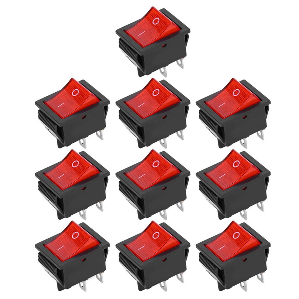 10 Stück 2-Positionen Schalter Wippschalter Ein/Aus 4-Pin KCD4 Hitzebeständigkeit für Haushaltsgeräte