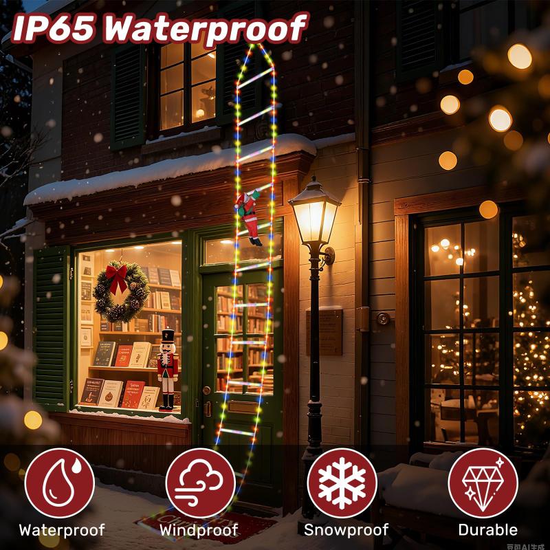 USB 8 Modes LED Lamp Christmas Decoration 3M Santa Claus Climbing Ladder String Lights  for Garden Cristmas Tree New Year Gift