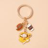 Fashion Coffee Keychain Women Girls Key Ring Pendant for Handbag Decor DIY Key Chain Jewelry Gift
