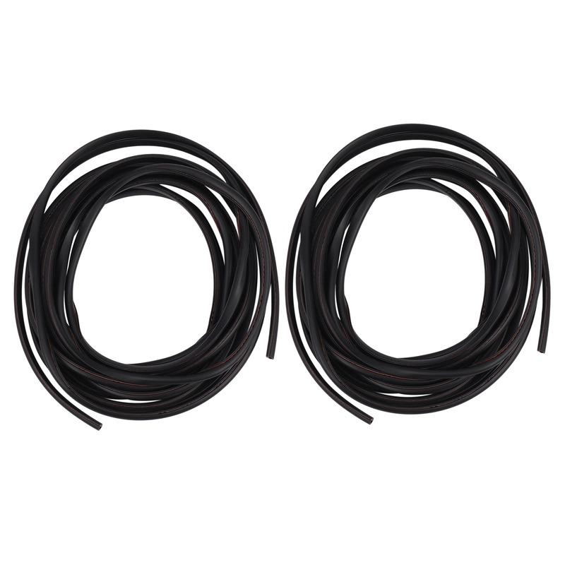 2X 16FT/5M Black Moulding Trim Rubber Strip Car Door Scratch Protector Edge Guard