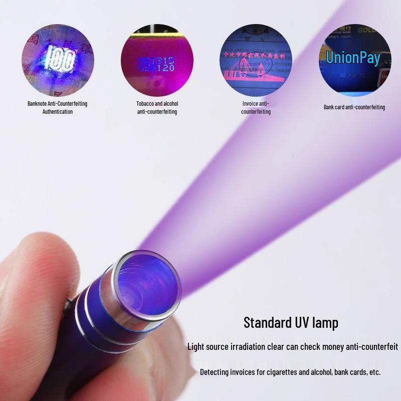 Portable UV Counterfeit Detector & Fluorescent Agent Pen with Flashlight