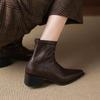 Krazing Pot Microfiber Pointed Toe Thick Heels Chelsea Boots Size 42 Zip Beauty Lady Women Stretch Ankle Boots