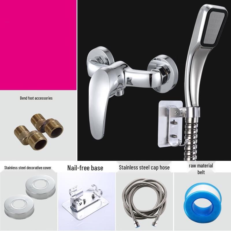 

TLXT Wall-Mounted Shower Faucet with Square Pressurized Shower Set