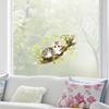Yousheng Cartoon Cat On The Tree Branch Window Cling, Cute Watercolor Cat Butterflies Plants Window Sticker for Kids Room Bathroom Living Room