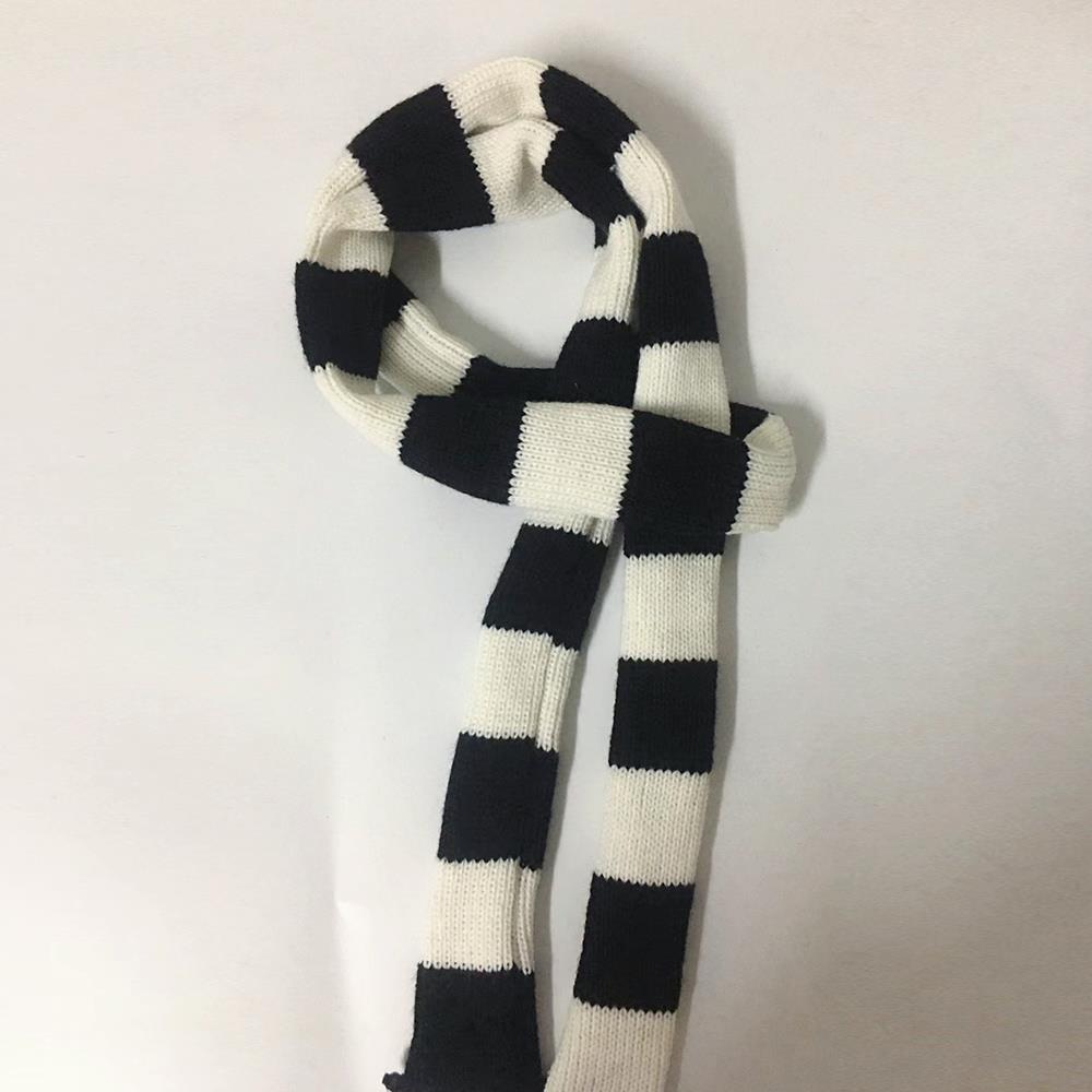 Y2k Style Stripe Scarf Women Girls Goth Punk Long Knitted Scarves Fashion Lady Clothes Decorate Scarf 2024 New Neckerchief
