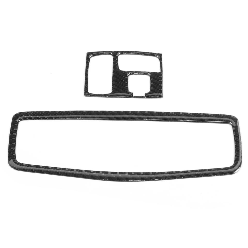 2pcs Front Roof Reading Light Frame Trim Carbon Fiber Cover Fit for Mitsubishi Lancer 2008‑2016with Sunroof