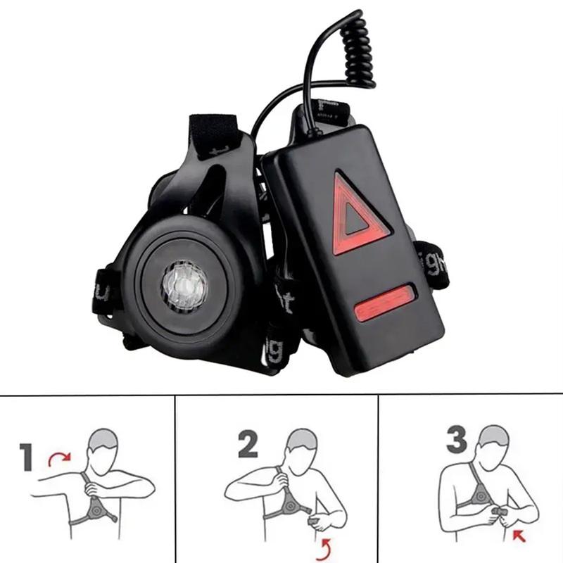 Outdoor Night Running USB Charging Lights LED Chest Lamp Back Warning Light for Camping Hiking Running Jogging Adventure Light