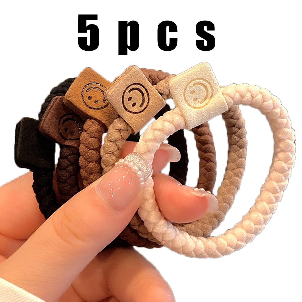 

5 шт. Высокоэластичные Прочные Смелые Универсальные Темпераментные резинки для волос в виде хвоста, Аксессуары для волос, Головная веревка, Резинка