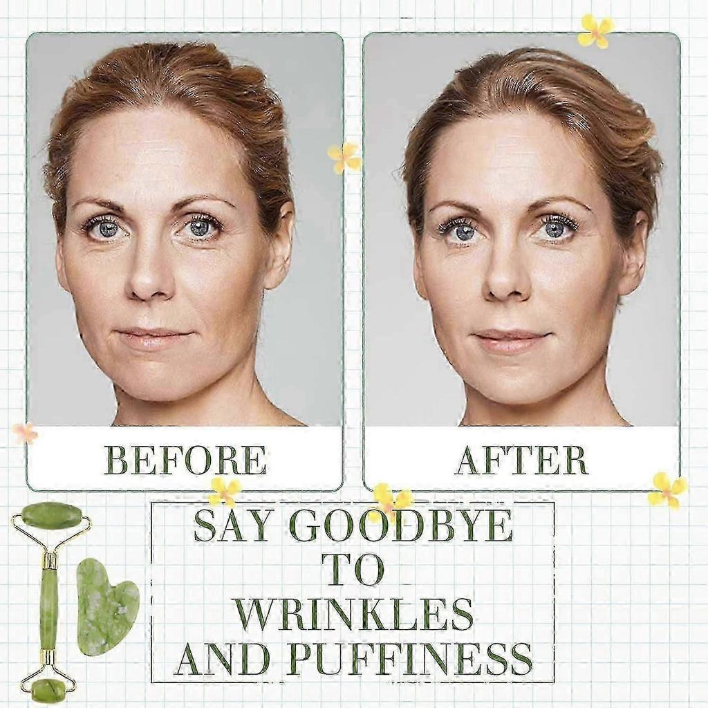 Gua Sha and Jade Roller Set for Daily Skin Care, Gua Sha Tools for Face, Neck and Body Muscles