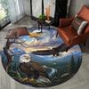 Eagle Bear Round Area Rug,Carpet Rug for Living Room Bedroom Sofa Playroom Decor,Non-slip Floor Mat