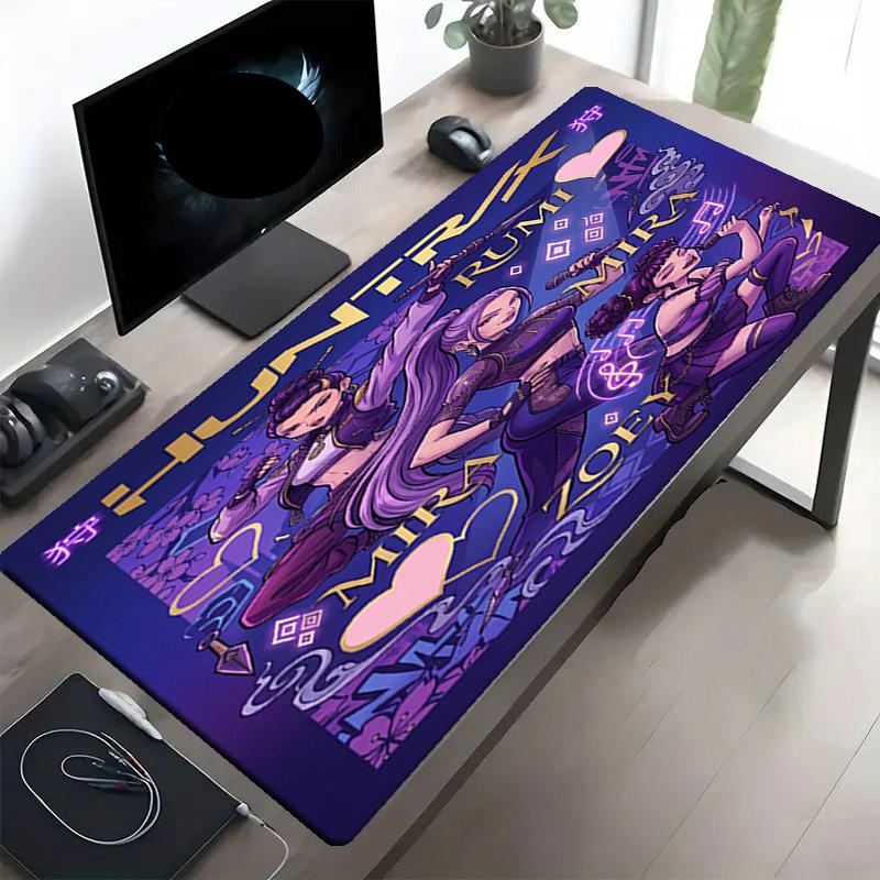 KPop Demon Hunters Print Mouse Pad, Anti‑Slip Desktop keyboard Mat, for PC Laptop Gaming Working Daily Use, Cool Festival Birthday Gift