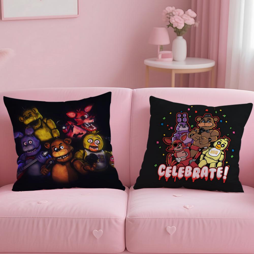 Five N-Nights At F-Freddys Cushion Cover Short Plush Double-Sided Printing Home Machine Washable In Warm Winter Pillow Case
