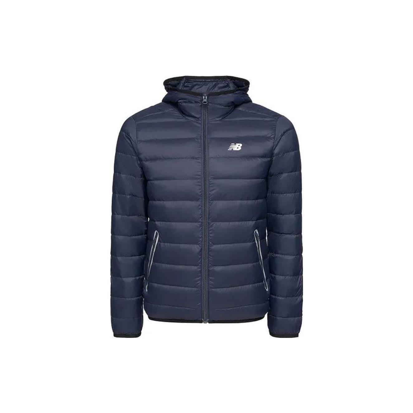 Мужские пуховики New Balance Синие С капюшоном Умеренные NP84S821-NV M