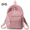 Solid Color Corduroy Backpack Anti-theft Training Knapsack with Adjustable Straps Large Capacity Unisex Schoolbag for Travel Camping Work Gym