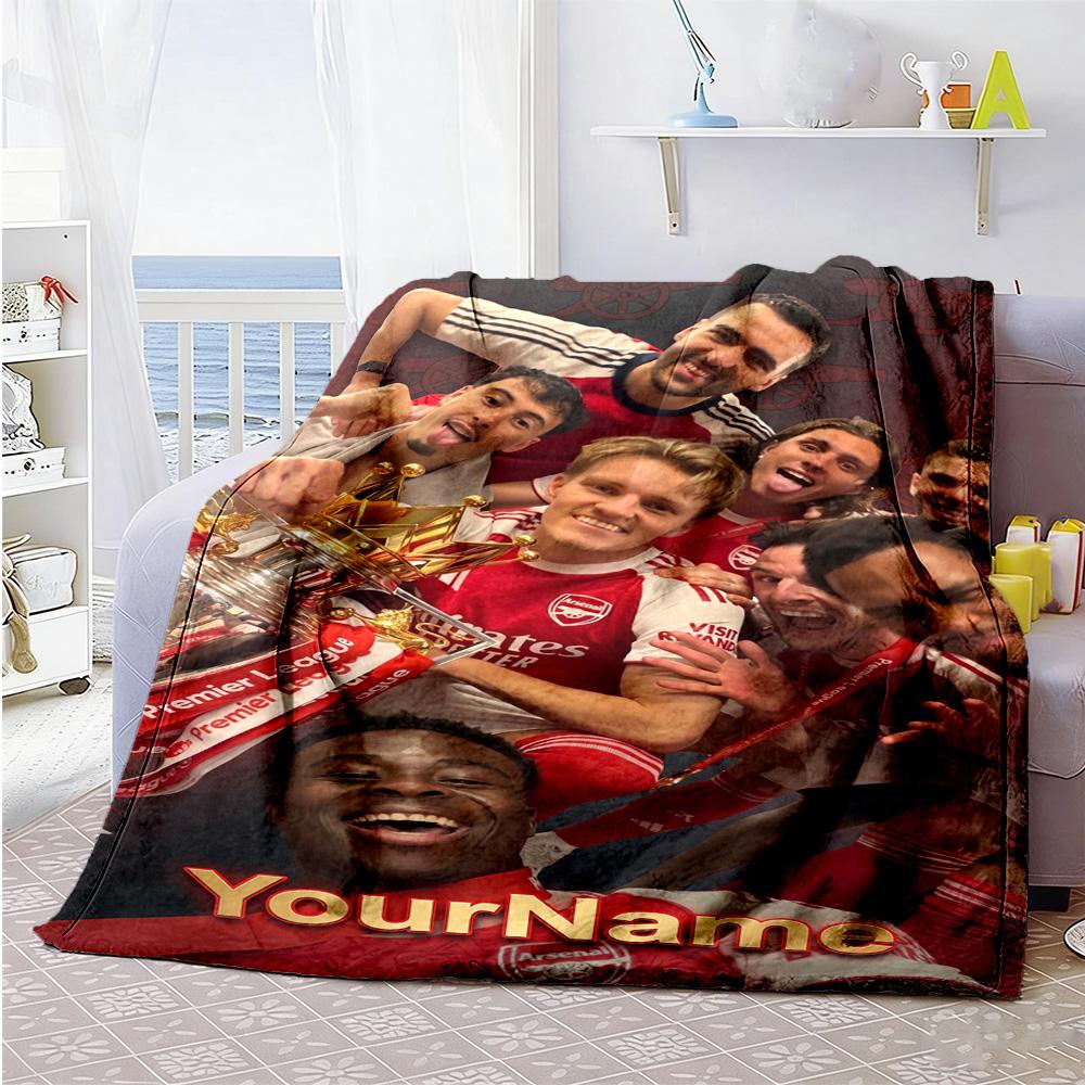Arsenal Personalized Name Blanket Gift Personalized Blanket Warmthful Decor Throw For Sofa Picnics Office Chair Nap for All Occasions
