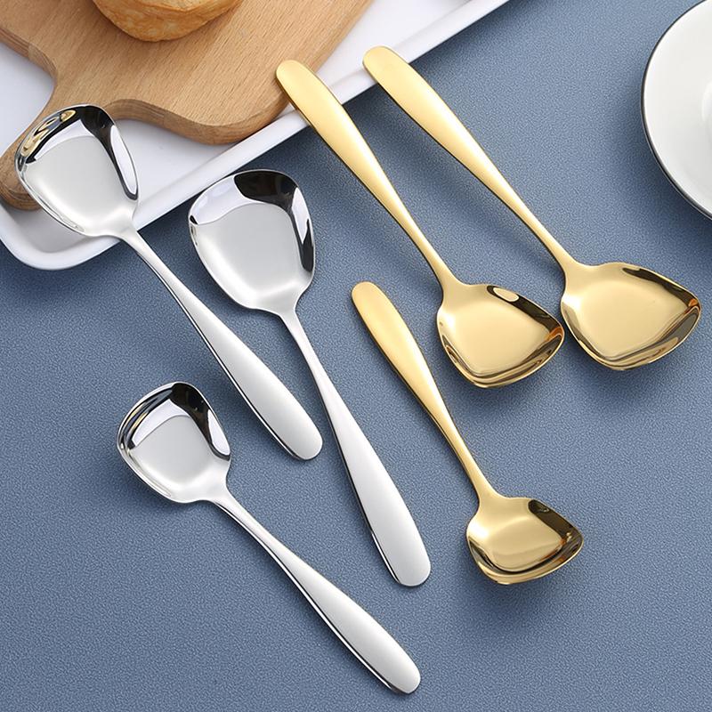 Big Salad Spoon Fork Set Stainless Steel Kitchen Food Server Pasta Utensils Public Gold Tableware Using Buffet Restaurant Tools