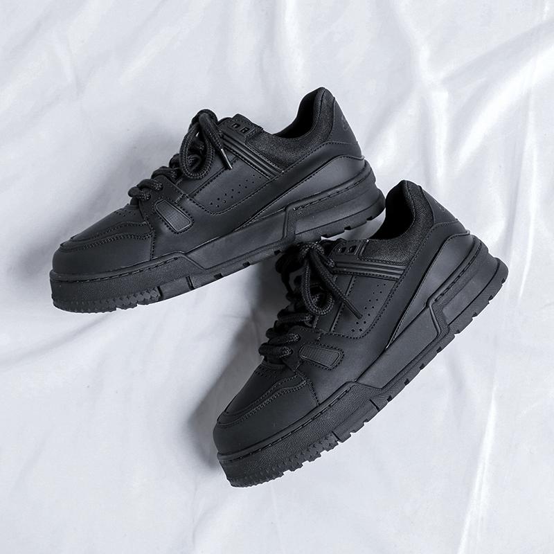 Youth Teenage Retro Leather Shoes Solid Color Men's Casual Sneakers Outdoor Male Skateboard Footwear Antiskid Man Treking Shoes