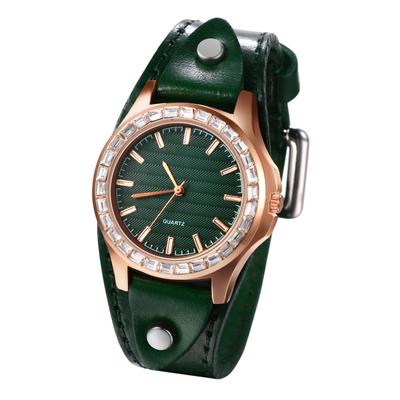Watch Bracelet Punk Leather Belt Analog Waterproof Leather Belt Casual Business Fashion Watch Green Accessories Birthday Christmas Day Present Women's