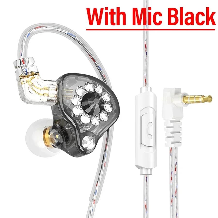 Fone de Ouvido Intra-Auricular QKZ AK6 Original 6 Unidades de Driver Dinâmico Fone de Ouvido Com Microfone Estéreo Esportivo HIFI Subwoofer Headset Monitor Fones de Ouvido