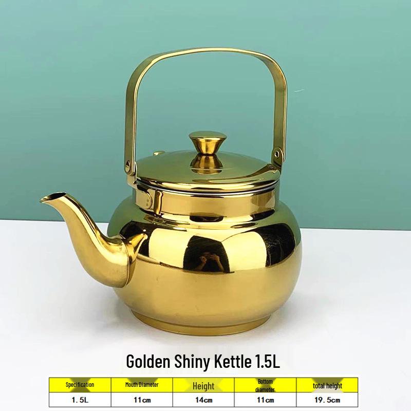 Bule de Chá de Aço Inoxidável com Infusor e Filtro para Uso Doméstico, em Restaurante ou Hotel