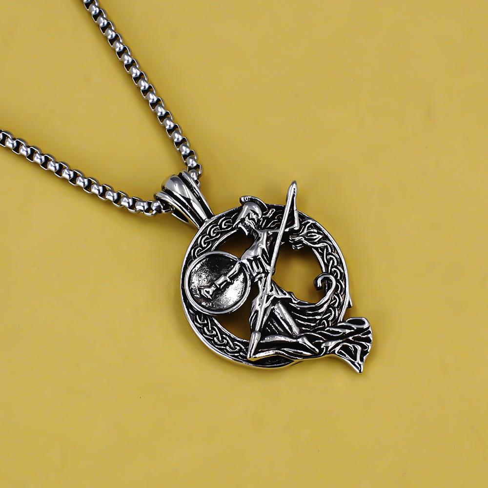 Colar Pingente Guerreira Deusa da Mitologia Grega Vintage