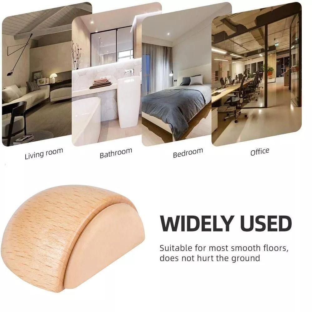 Solid Wooden Door Stopper Punch-free Doorstop New Door Blocking Device