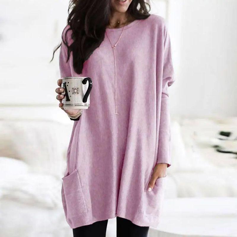 Long Sleeve Casual Pocket Pocket T-shirt T-shirt Top Long sleeve Casual Pocket T-shirt Top Women
