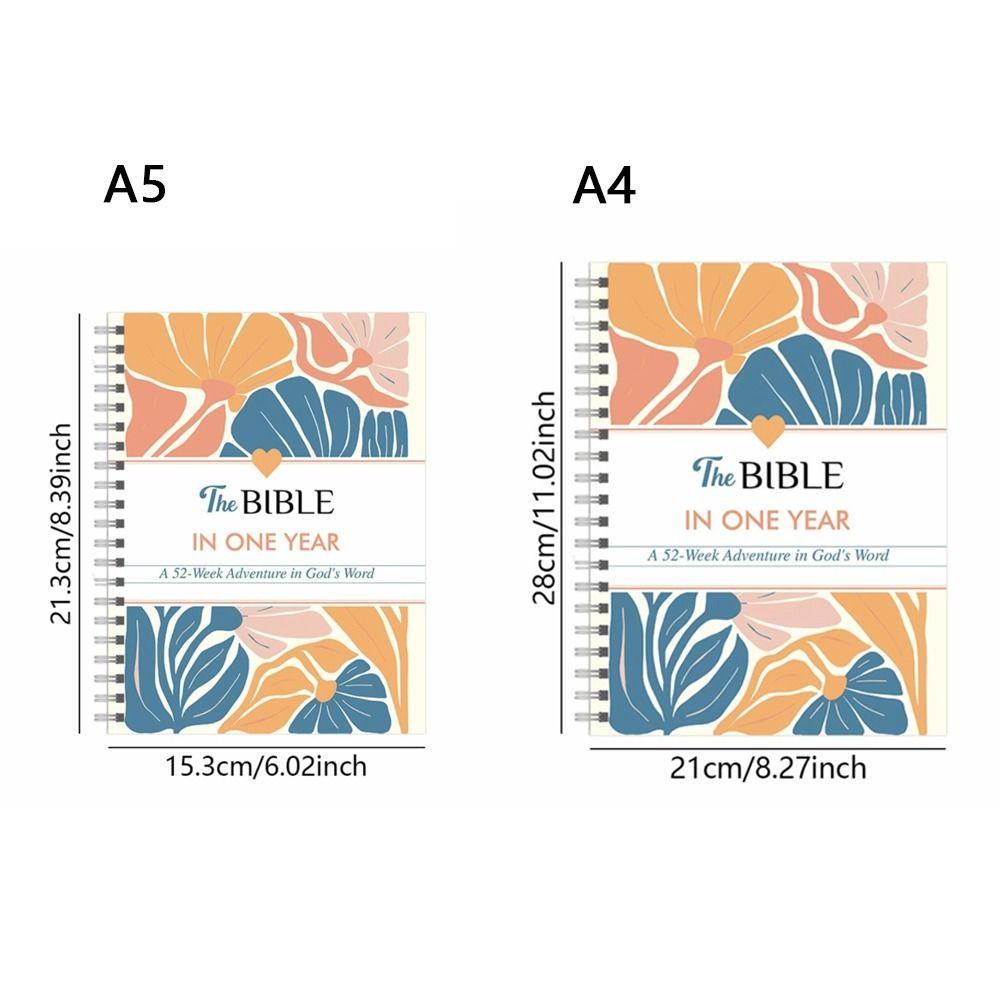 New Hot Spiral Bound The Bible In A Year Through Gods Word A 52-Week Study Spiral Bible of the Year Bible Diary Book for Women