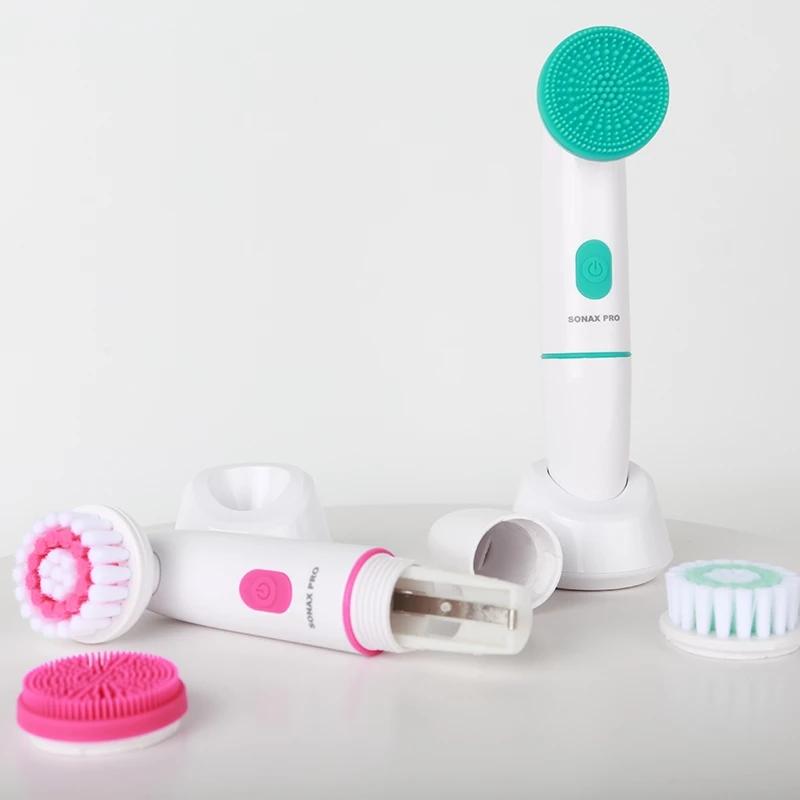 Electric Sonic Face Clean Brush Facial Brush Professional Face Cleanser Silicone Facial Cleansing Brush
