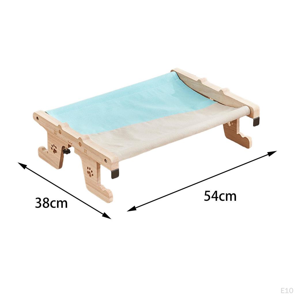 Cat Hammock Window Perch Adjustable Kitten Bed Steady Easily Install Multipurpose Wood Frame