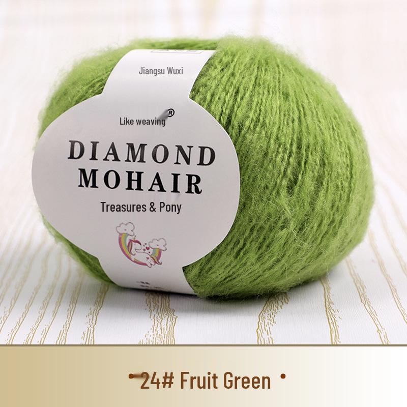 Young Mohair Sweater & Baby Scarf Shawl with Matching Fine Wool Hand-Woven Crochet Bag DIY Kit