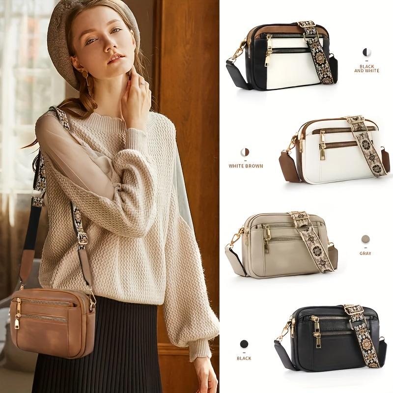 Stylish PU Square Women's Crossbody Bag Casual Shoulder Bag with 4 Card Slots Perfect for Travel, Shopping Best Gift for Friends