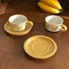 Rotes Apfelmuster Bemalte Tasse & Untertasse Porzellan Kaffeetasse Esstisch Blumentassen Nachmittagstee Teetasse Obst Saftbecher