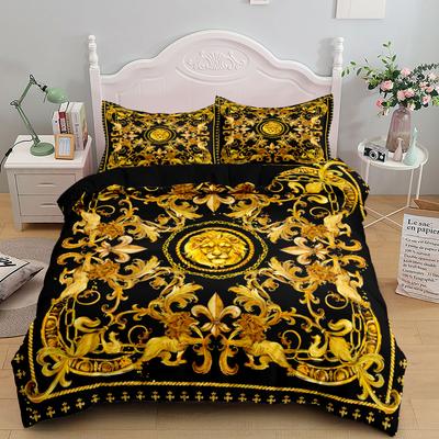 Set Copripiumino Stile Europeo Barocco con Motivo di Leone King Queen Matrimoniale Singolo Lettiere Singole