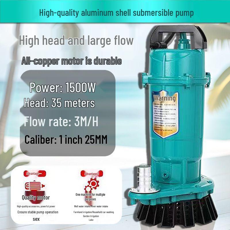 High-Performance Submersible Water Pump for Household and Agricultural Use - Large Diameter & High Flow