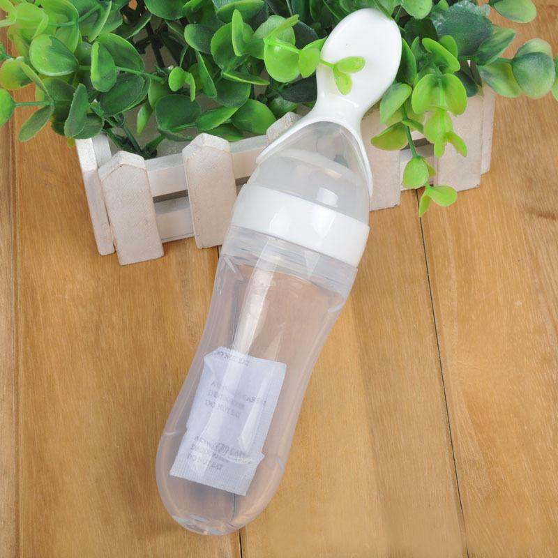 Buy 90ml Silicone Extrusion Type Feeding Spoon Rice Paste Feeding Bottle For Baby at affordable