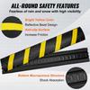 2PCs 6 Ft/72'' Rubber Speed Hump, 2 Channel, 22000 Lbs Capacity Heavy Duty Traffic Speed Bump, with High Reflective Yellow Strip 8 Expansion Screws