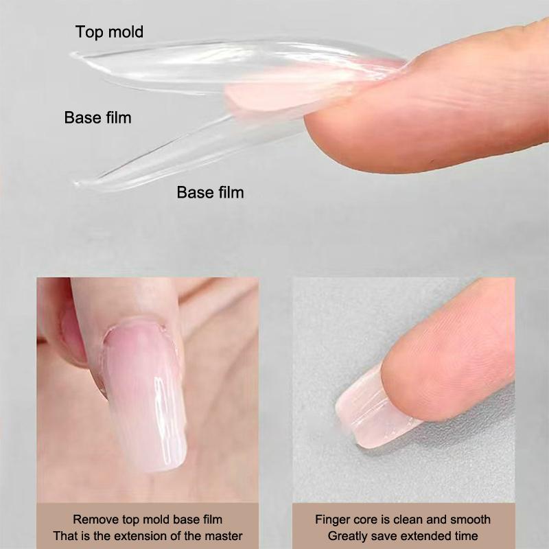 60Pcs Sandwich Nails Forms Nail Mold for Quick Nails Extension Plastic Nail Form Tools for Beginners Professionals Women
