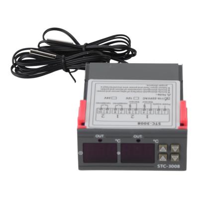 Controlador de Termostato de Temperatura con Sensor de Doble Sonda y Doble Pantalla (110220VAC)
