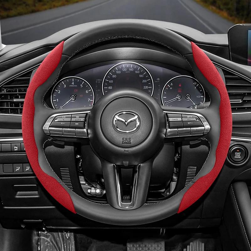 Geeignet für Mazda Anti-Rutsch-Schnalle Segmentierte Wildleder-Lenkradabdeckung Geeignet für 3 Cx5 62 Cx30 Cx3 6Gh 3Bk 6Gg 6ro 3Bm 3Bl
