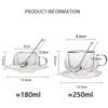 180/250ml Double-Walled Glass Coffee Cup With Spoon Clear Heat-Resistant Milk Espresso Mug With Dessert Saucer Glass Cup Set